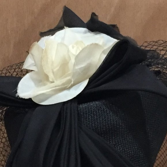 Vtg Peter Bettley Black Fascinator Hat Celebrate Wedding, Garden Party Black Tie main image 12